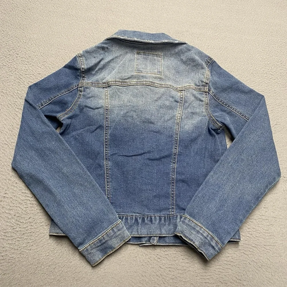 Mudd Jacket Girls 14‎ Blue Denim Jean Trucker Button Front Casual Stretch